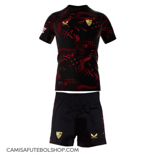 Camisa de time de futebol Sevilla Replicas 3º Equipamento Infantil 2024-25 Manga Curta (+ Calças curtas)